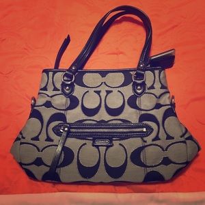 Silver and Black COACH Purse